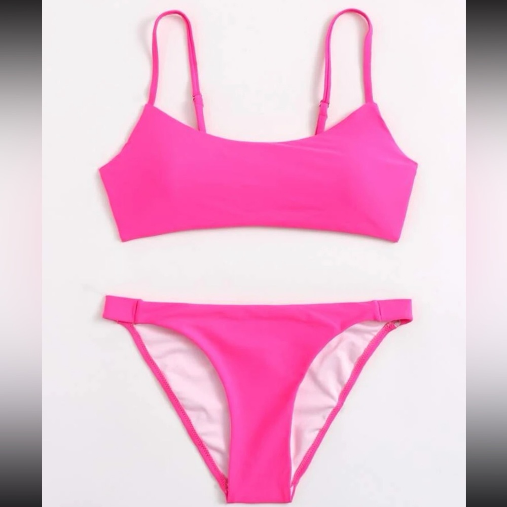 SHEIN Two Piece Hot Pink Bathing Suit